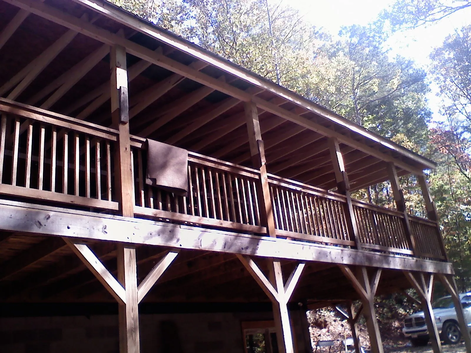 Timber framing under a new elevated porch and deck — Roof Leak Repair in Kimbolton by Roofing Brothers